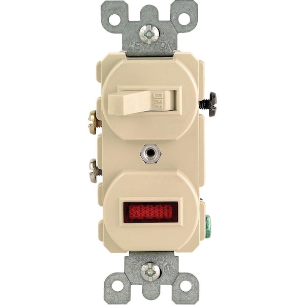 Commercial Grade Ivory 15A Switch & Pilot Light